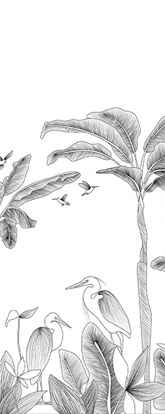 Панель настенная ART A-6.1.2/Oasis Black and White глянец 120х300x0,4 см