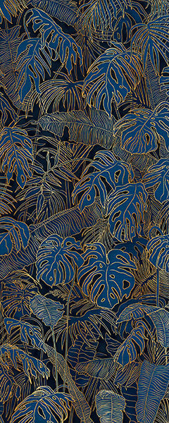 Панель настенная ART A-12.6.2/Foliage Royal Blue глянец 120х300x0,4 см