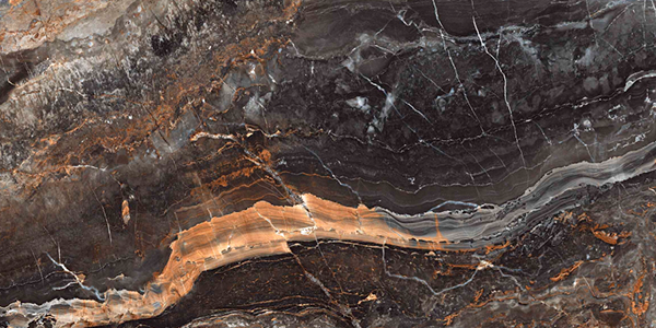 Гранит керамический N20432 LUXURY Lawa Nero Carving 60x120х0,9 см