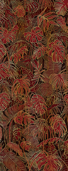 Панель настенная ART A-12.5.1/Foliage Burmese Ruby глянец 120х300x0,4 см