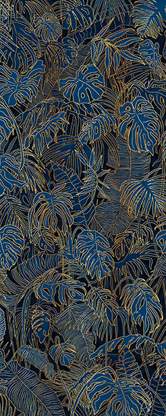 Панель настенная ART A-12.6.1/Foliage Royal Blue глянец 120х300x0,4 см