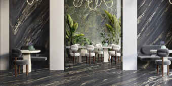 Гранит керамический MMH14761530 MARMI MAXIMUM Nero Damascato SATIN 150х300х0,6 см