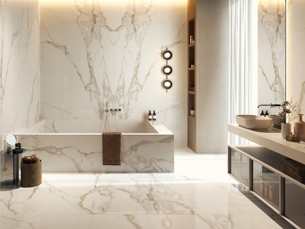 Гранит керамический 163015 CALACATTA Oro LAPP RETT 120х280х0,6 см