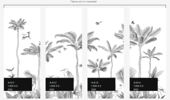 Панель настенная ART A-6.1.1/Oasis Black and White глянец 120х300x0,4 см