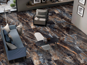 Гранит керамический N20331 Lawa Nero POLISHED 60x120х0,9 см